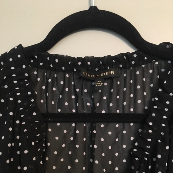 Cynthia Steffe Polka Dot Peplum Blouse - Picture 7 of 8
